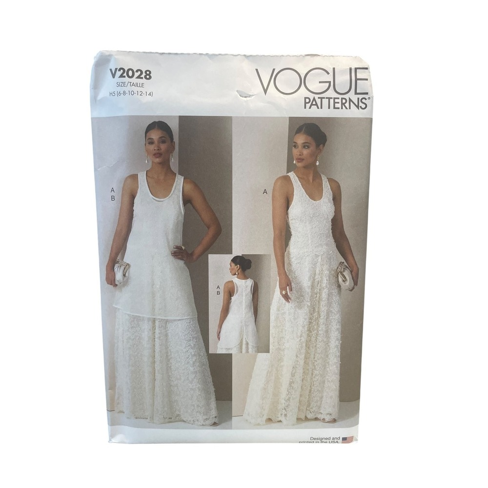 VOGUE V2028 Dress Overdress H5 (6-8-10-12-14) Misses Contemporary